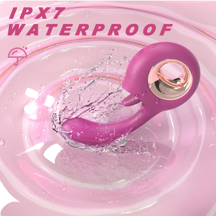 YoYoLemon G Spot Dildo Vibrator, 2 i 1 klitoris tungslickande och vibrerande ros sexstimulator för kvinnor, sexleksaker för vuxna
