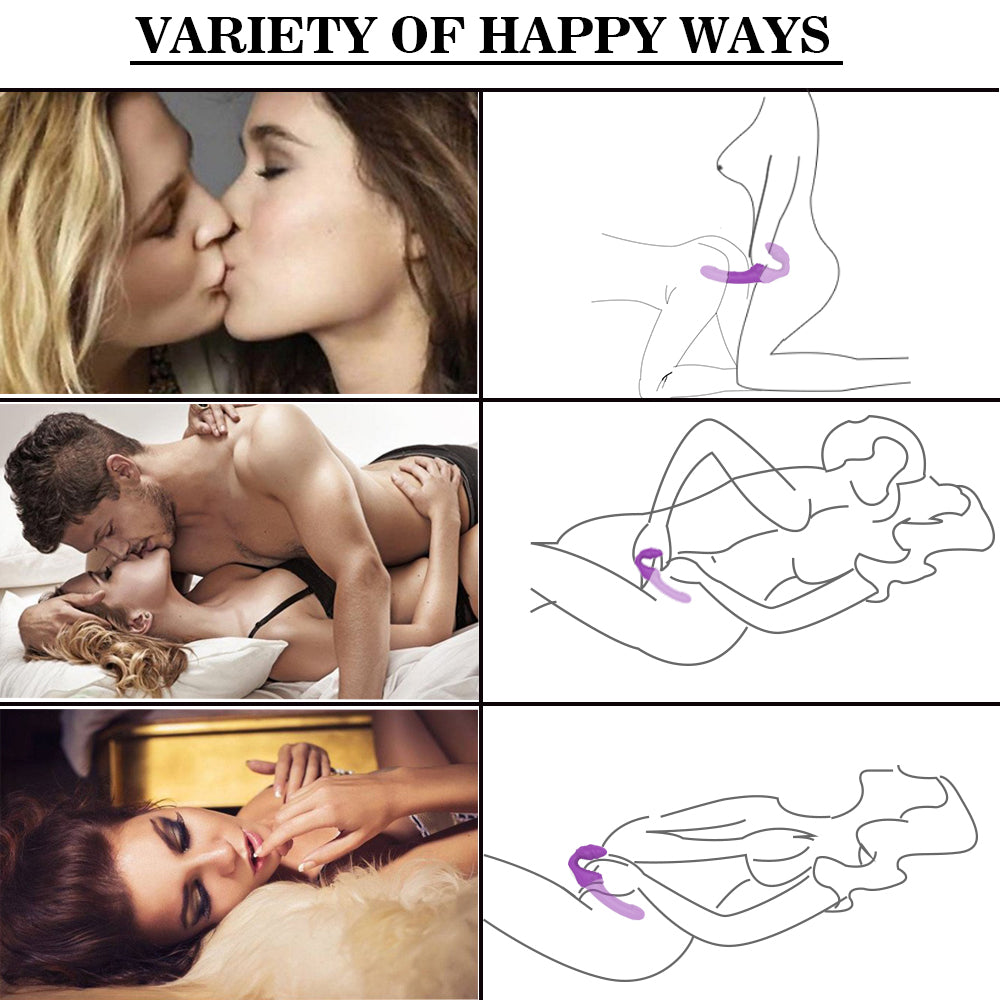 YoYoLemon Strapless Strap-On Dildo Vibrator för lesbisk dubbeländad G-Spot och Clitoris vuxen sexleksaker för kvinnliga par